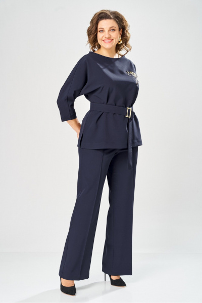 Блуза, брюки Andina city 9091-25 синий - фото 1