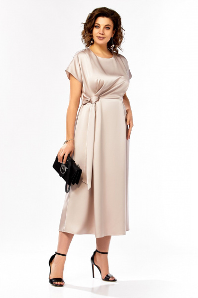 Платье Ольга Стиль С-1008 бежевый - фото 5