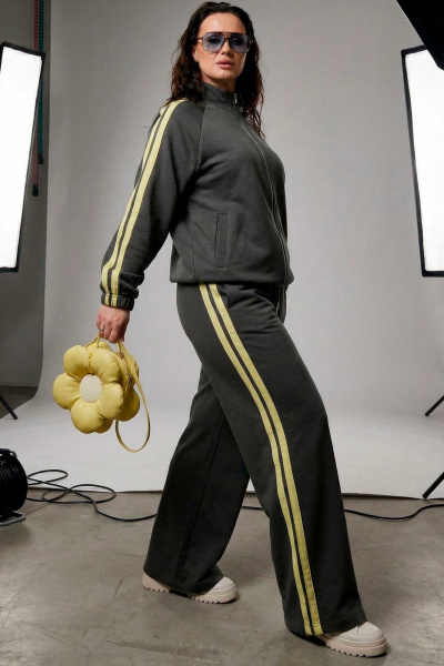 Брюки, куртка Mislana 1306 темно-серый/лимонный - фото 7