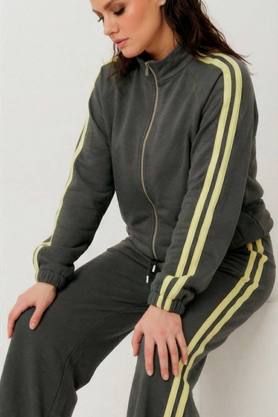 Брюки, куртка Mislana 1306 темно-серый/лимонный - фото 3