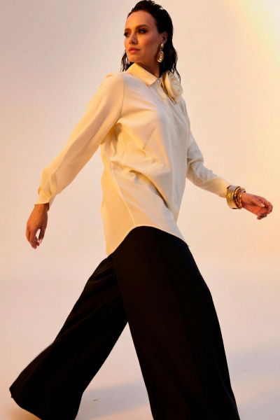 Блуза Mislana 1241 молочный_бледно-сливочный - фото 6