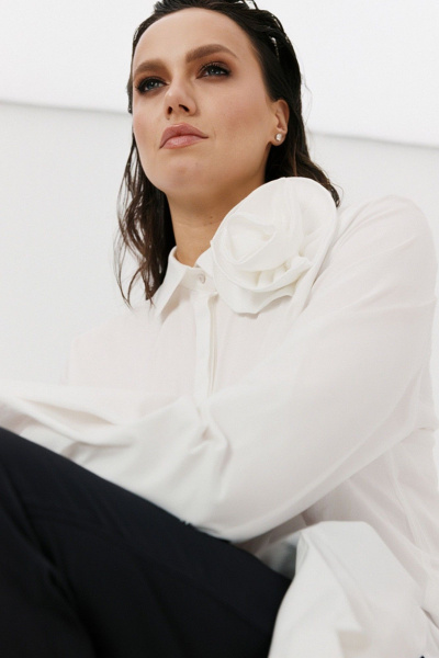 Блуза Mislana 1241 молочный_бледно-сливочный - фото 4