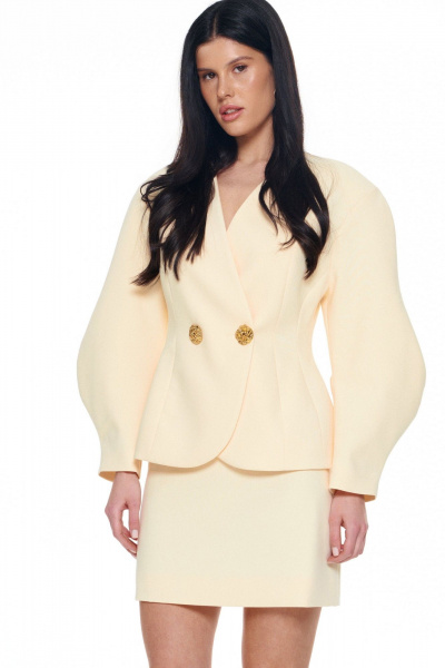 Жакет, юбка KaVaRi 8057 сливочное-масло - фото 7