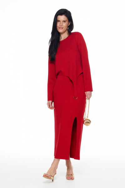 Джемпер, юбка KaVaRi 8058.2 красный - фото 2