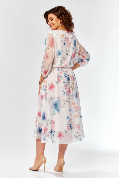 Платье Элль-стиль 2463 белый_принт_цветы - фото 18