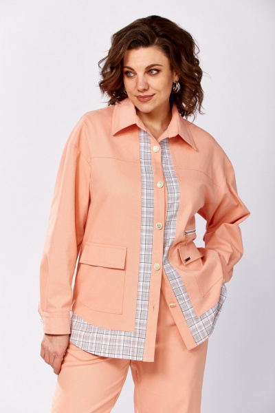 Брюки, рубашка Милора-стиль 1440 персиковый - фото 4