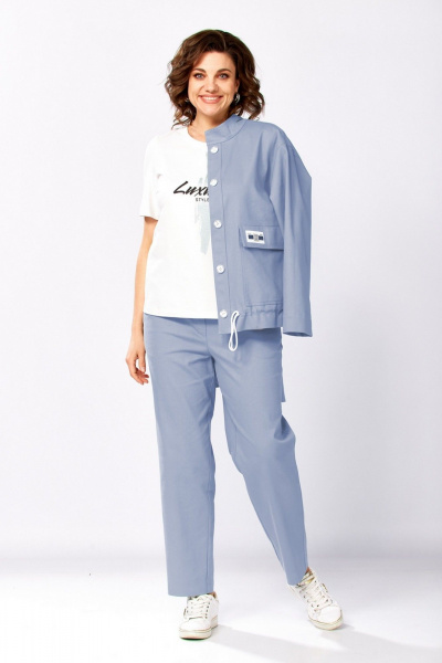 Бомбер, брюки, топ Милора-стиль 1444 голубой - фото 2