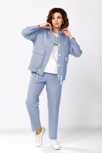 Бомбер, брюки, топ Милора-стиль 1444 голубой - фото 1