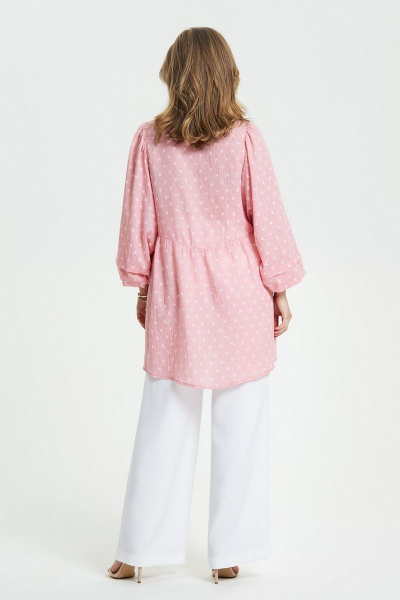 Блуза, брюки TEZA 2654 розовый-белый - фото 3
