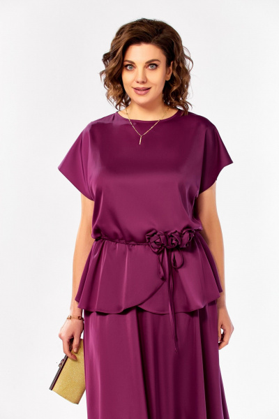 Блуза, юбка Ольга Стиль С-1010 фуксия - фото 2