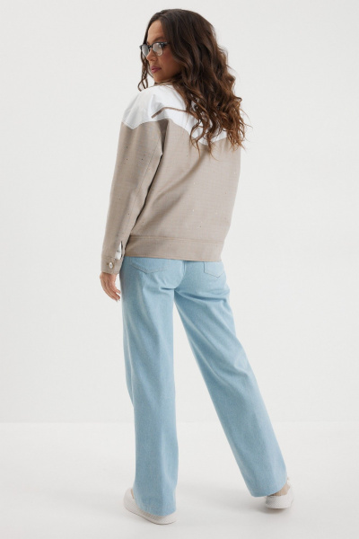 Брюки, куртка Магия моды 2691 беж/голубой - фото 12