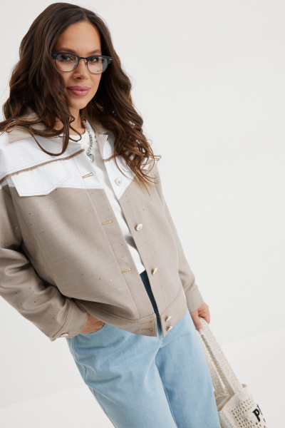 Брюки, куртка Магия моды 2691 беж/голубой - фото 5