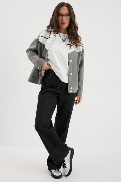 Брюки, куртка Магия моды 2691 серый/черный - фото 2