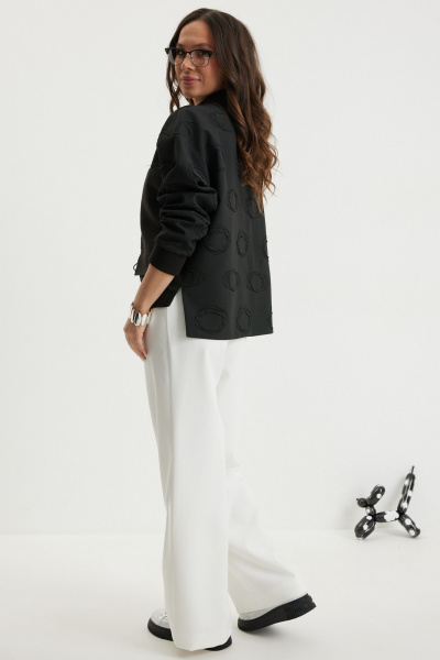 Бомбер, брюки Магия моды 2696 черный/молочный - фото 10