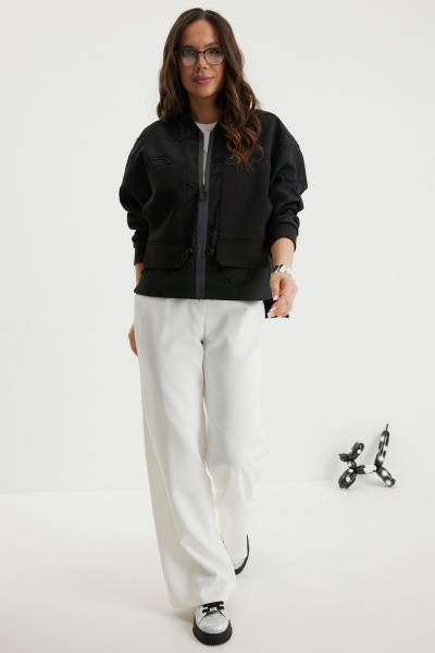 Бомбер, брюки Магия моды 2696 черный/молочный - фото 2