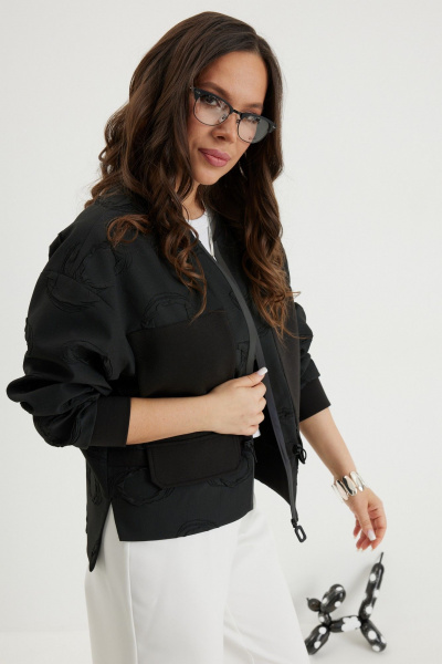 Бомбер, брюки Магия моды 2696 черный/молочный - фото 7