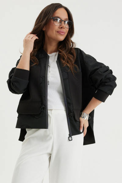 Бомбер, брюки Магия моды 2696 черный/молочный - фото 6