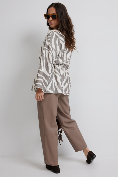 Брюки, жакет Магия моды 2698 коричневый/молочный - фото 7