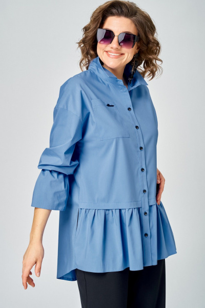 Блуза EVA GRANT 7080-1 голубой - фото 8