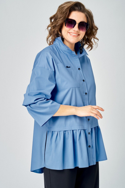 Блуза EVA GRANT 7080-1 голубой - фото 7