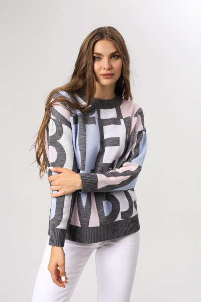 Джемпер BONADI BS18 серый-голубой - фото 3