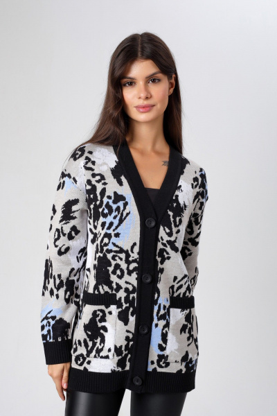 Кардиган BONADI BS43 черный-голубой - фото 1
