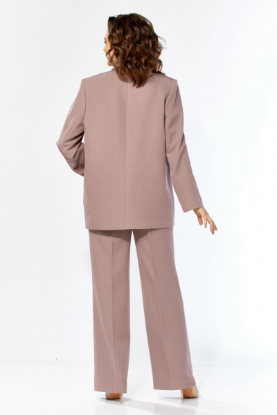 Брюки, жакет, топ Милора-стиль 1367 пудра+белый - фото 8