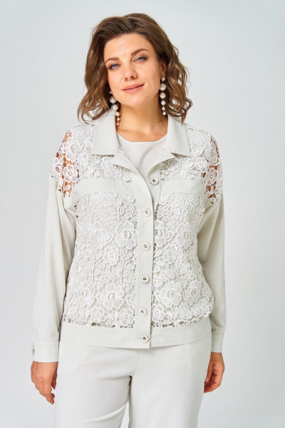 Брюки, жакет, топ Svetlana-Style 5033 зелено-бежевый - фото 9