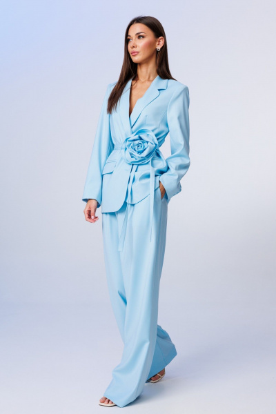 Брюки, жакет, пояс Ларс Стиль 1199/1 голубой - фото 2