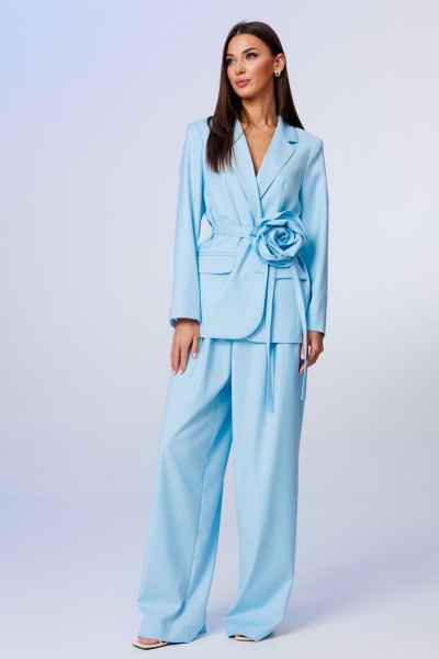 Брюки, жакет, пояс Ларс Стиль 1199/1 голубой - фото 1