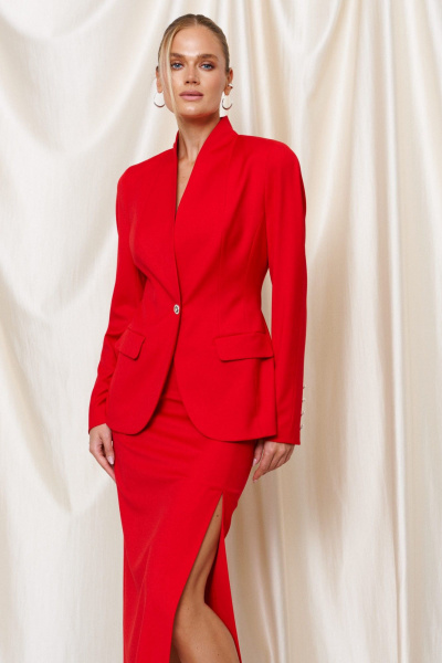 Жакет, юбка Prestige 5643 красный - фото 3