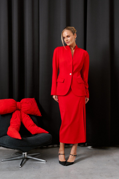 Жакет, юбка Prestige 5643 красный - фото 5