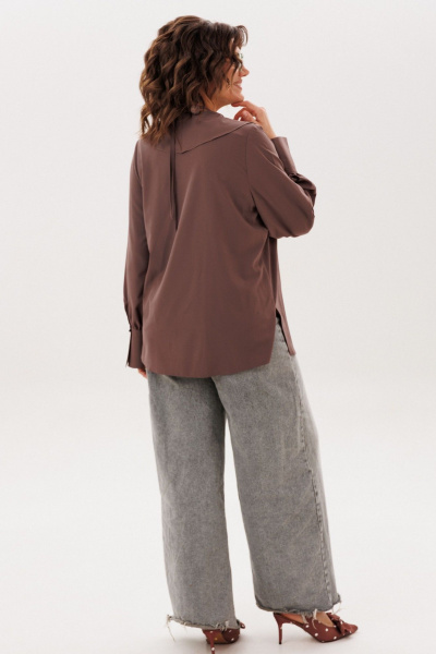 Блуза, болеро Anelli 1679-1 молочный-шоколад - фото 10