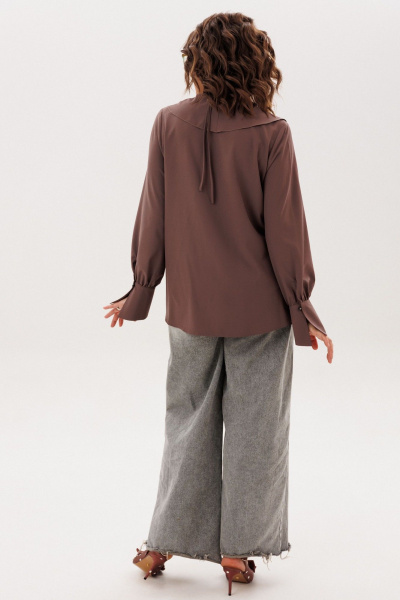 Блуза, болеро Anelli 1679-1 молочный-шоколад - фото 6