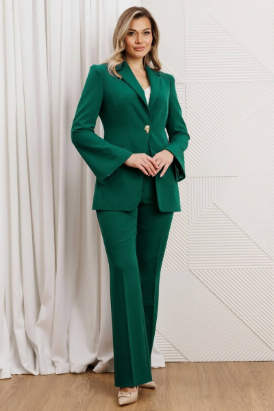 Брюки, жакет Мода Юрс 26-2960 темно-зеленый - фото 1