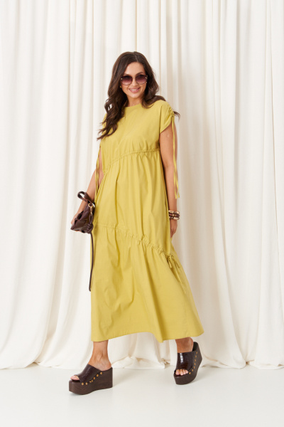 Платье Панда 205380w горчичный - фото 2