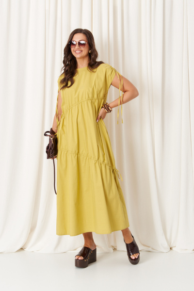 Платье Панда 205380w горчичный - фото 6