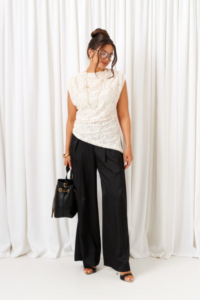 Блуза, брюки Beautiful&Free 6432 бело-черный - фото 2