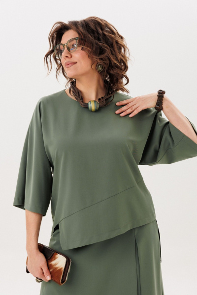 Блуза, кюлоты Anelli 1793.2 зеленый-холм - фото 5