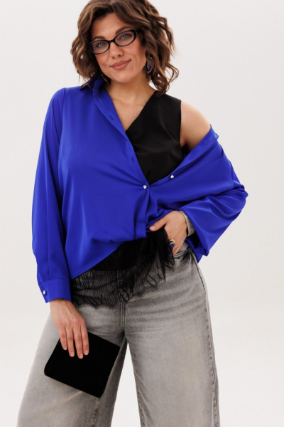 Блуза Anelli 1663 ослепительно-синий - фото 6