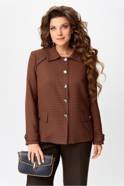 Жакет Fita 20753 терракот + коричневый - фото 2
