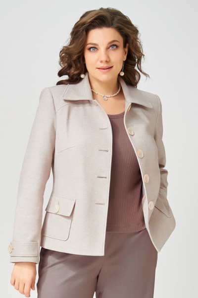 Жакет Fita 20754 капучино + бежевый - фото 7