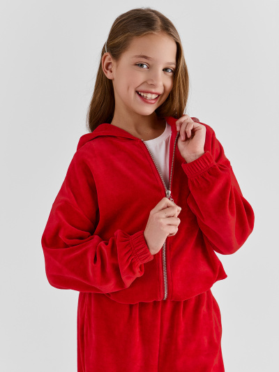 Брюки, толстовка Mark Formelle 397755/25-39269П-3-3 спелая_вишня_печать_1сл_аппликация_из_страз_спинк - фото 4