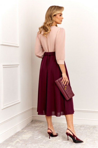 Платье AGATTI 6001 бежево-винный - фото 5
