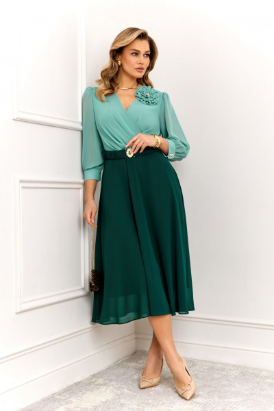 Платье AGATTI 6001-1 бирюзово-изумрудный - фото 3