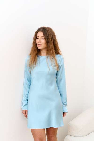 Платье FAMA 24117-1 голубой - фото 3