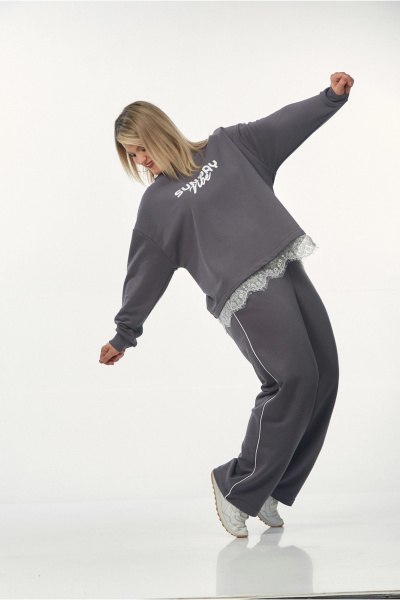 Брюки, джемпер OVERYOU М239 графит - фото 8