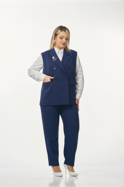 Брюки, жилет OVERYOU М241 синий - фото 10