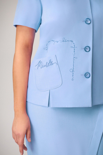 Жакет, юбка Мишель стиль 1057-2 голубой - фото 7