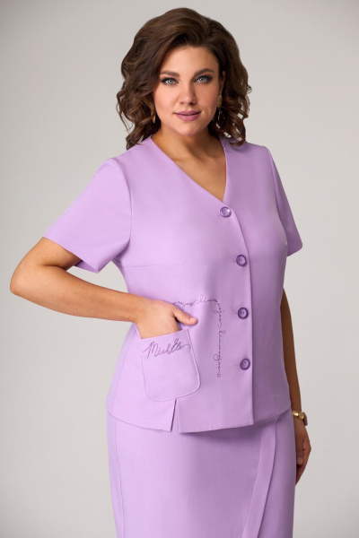 Жакет, юбка Мишель стиль 1057-2 лиловый - фото 4